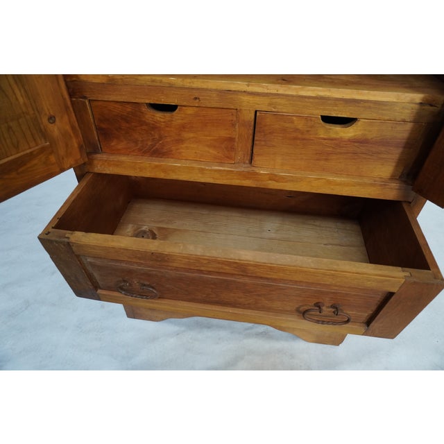 Brown Late 20th Century Carved Wooden Armoire Made in Mexico For Sale - Image 8 of 13