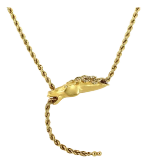 Carrera y Carrera Diamond 18k Yellow Gold Horse Pendant Rope Necklace