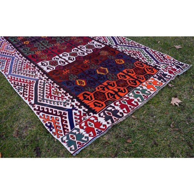 Tribal Oversize Turkish Kilim Rug For Sale - Image 3 of 11