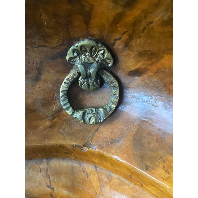 Italian 19th Century Rococo Style Walnut Bombe Dresser For Sale - Image 4 of 5