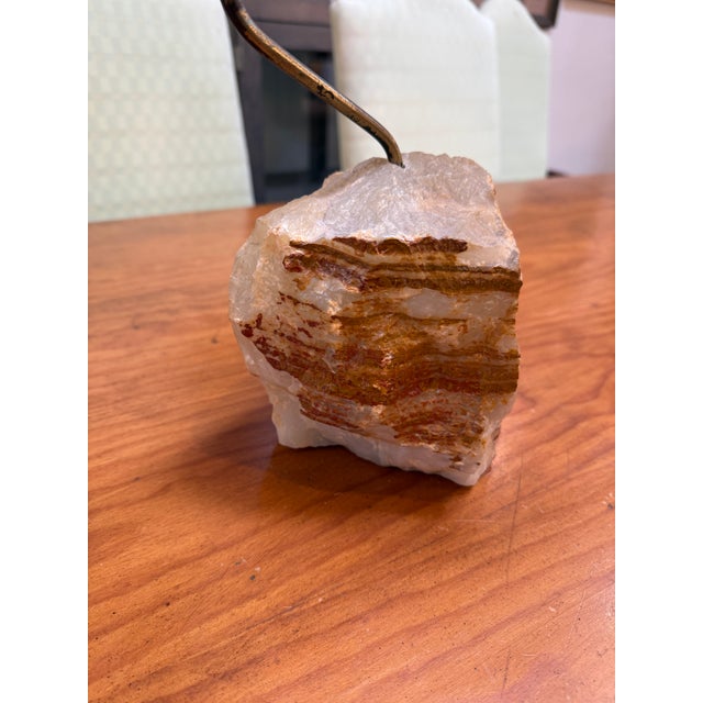 Curtis Jere Style Birds in Flight Brass Sculpture on Onxy, Mid 20th Century For Sale - Image 10 of 12