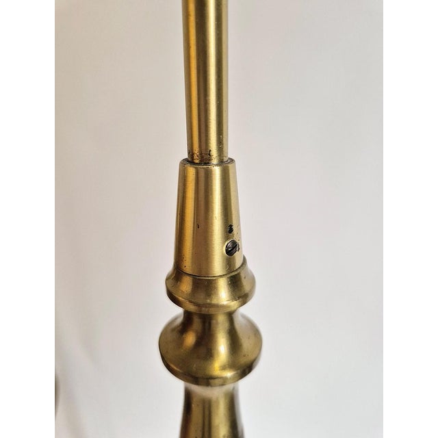 Modern Scandinavian Floor Lamp in Brass with Dark Brown Leather Trim, Swedish, 1950s For Sale - Image 14 of 15