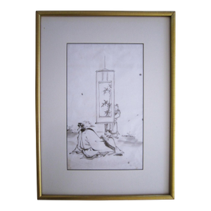 Antique Japanese Edo Period Sumi-E Ink Painting