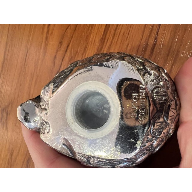 Silver Vintage Coarse Salt and Pepper Shakers in the Shape of Quails by Gucci for Gucci, 1960s, Set of 3 For Sale - Image 8 of 11