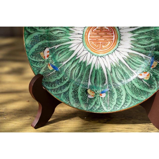 19th Century Qing Chinese Bok Choi Cabbage Porcelain Plates, Set of 2 For Sale - Image 16 of 18
