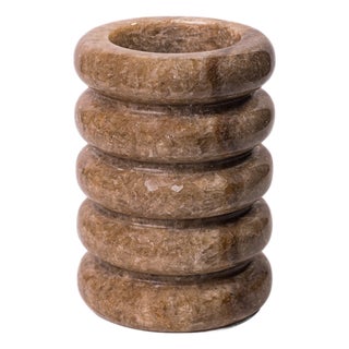 Brown Marble Layered Vase For Sale
