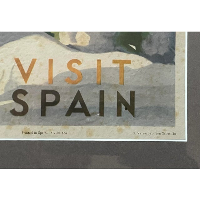 Vintage Ski Poster - 1930's Visit Spain Ski Travel Poster For Sale - Image 4 of 6