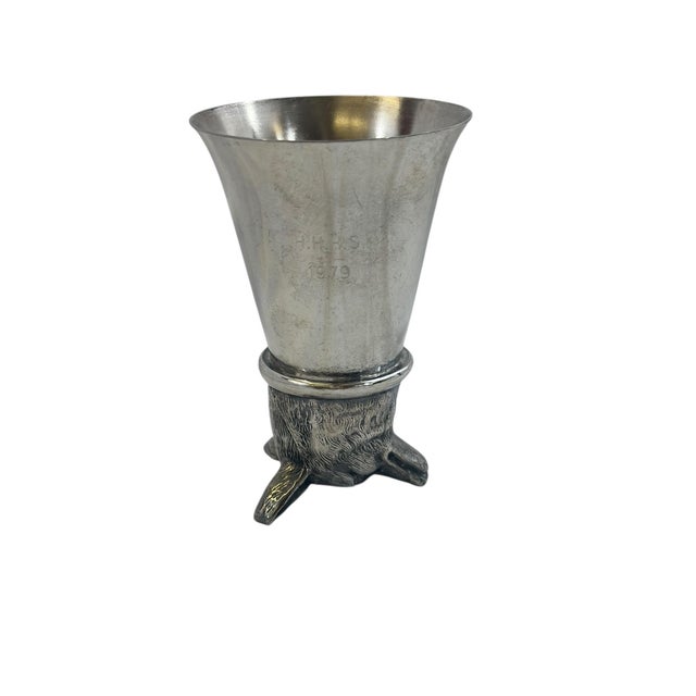 1970s Vintage Silverplate Foxhead Stirrup Cup For Sale - Image 5 of 11