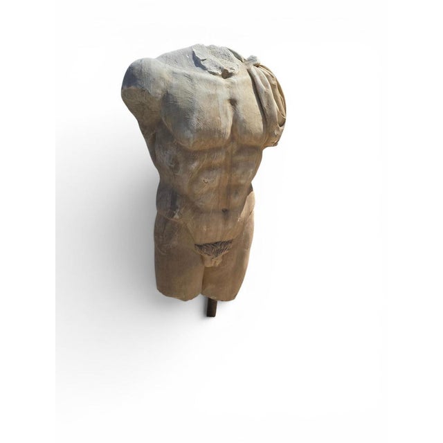 Gold Italian Artist, Large Torso of a Greek Athlete, 1950, Marble For Sale - Image 8 of 11