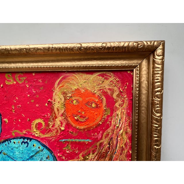 Textured Abstract Painting on Canvas by Serg Graff, "Time Loop", Coa, Framed For Sale - Image 4 of 10