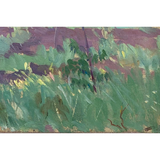 Impressionist Oil Painting: Ukrainian Rural Landscape, 1970s For Sale - Image 6 of 6