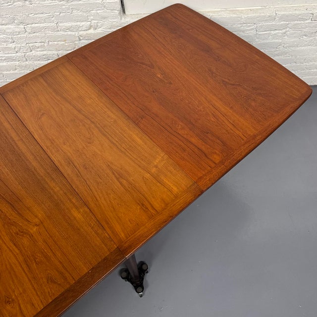 Large Danish Modern Expandable Teak Dining Table for 14 For Sale In New York - Image 6 of 16