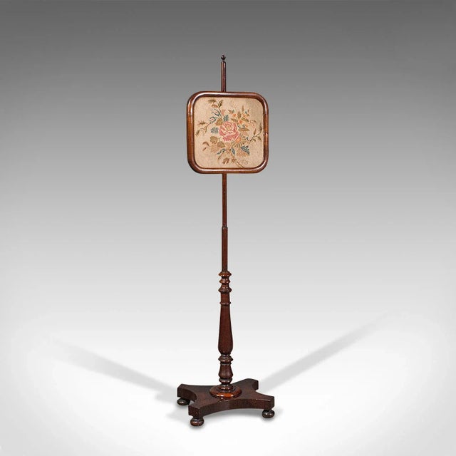 1830s Antique Regency English Adjustable Pole Screen For Sale - Image 11 of 11