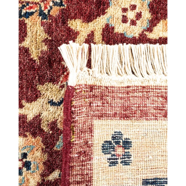 1990s Vintage Moroccan Hand Knotted Wool Area Rug, Burgundy - 6'1" X 9'1" For Sale - Image 5 of 9