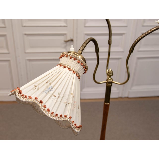 Gold Swedish Model 139 3-Light Floor Lamp from Eskilstuna Elektrofabriks AB, 1940s For Sale - Image 8 of 13