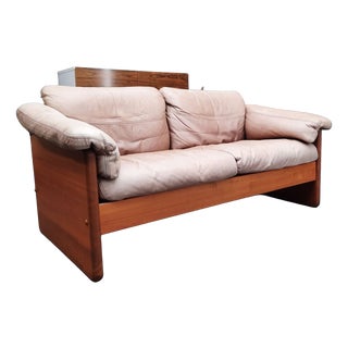Danish Teak and Leather Sofa by Mikael Laursen, 1970s For Sale