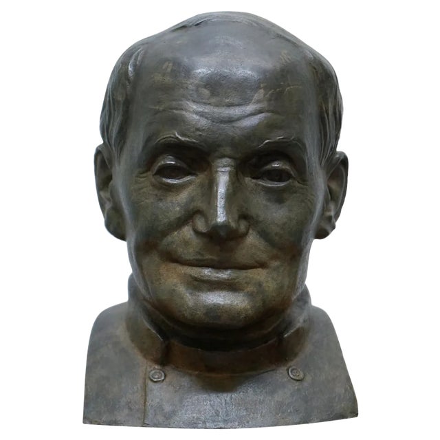 Large Bronze Head of Priest from James Bourlet & Sons LTD, 1840s For Sale