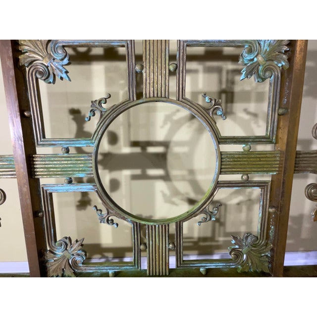 Exquisite Antique Bronze & Brass Fireplace Screen - A Statement Beauty For Sale - Image 11 of 12