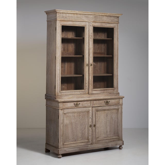 Wood French Oak Vitrine, Antique, France, Mid 19th Century For Sale - Image 7 of 11