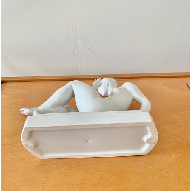 Mid Century European White Ceramic Woman’s Nude Figure - Signed For Sale In San Diego - Image 6 of 7