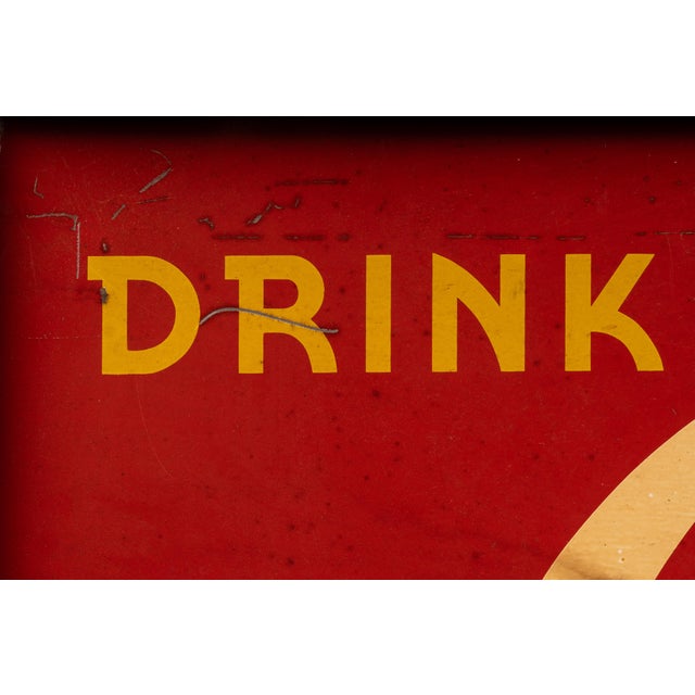 1940s Large Coca Cola Framed Tin Litho Sign For Sale In Chicago - Image 6 of 13