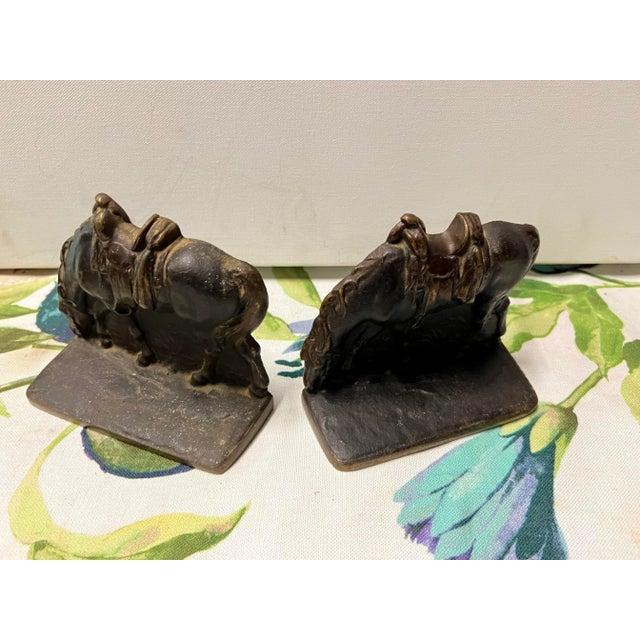 Brown 1970s Heavy Horse Bookends - a Pair For Sale - Image 8 of 8
