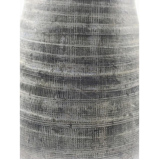 Ceramic Vase with Organic Shape and Anthracite Textured Finish, Italy, 1970s For Sale - Image 7 of 9