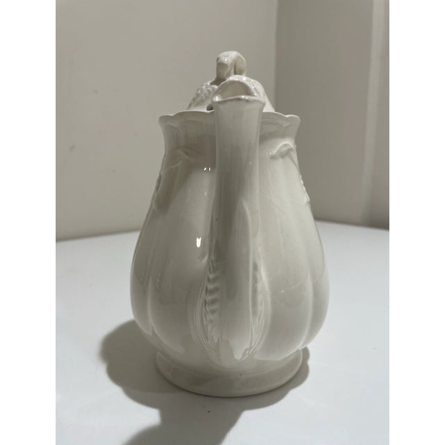 Vintage White Royal Crownford Ironstone Coffee Pot or Tea Pot. Beautiful Wheat Pattern made by Weatherby, Hanley,...
