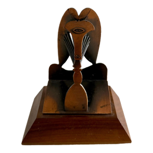 (After) Pablo Picasso, Vintage 1970 Modernist Chicago Picasso Souvenir Cubist Sculpture Head Metal