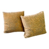 Pair of 22” Fortuny & Velvet Throw Pillows For Sale