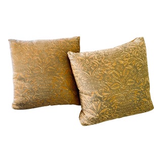 Pair of 22” Fortuny & Velvet Throw Pillows For Sale