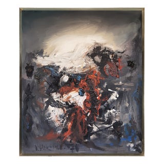 Preben Wölck, Composition, 1966, Oil on Canvas For Sale