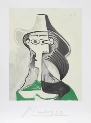 1980s "Femme au Chapeau" Lithograph After Pablo Picasso
