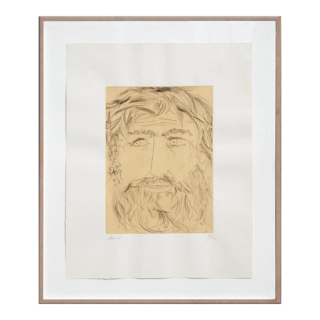 20th Century "Omaggio a Michelangelo" Monochromatic Abstract Figurative Etching Ed 98/200 by Giacomo Manzù For Sale