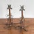 Rustic Pair of Vintage Handcrafted Welded Metal Candle Holders For Sale - Image 3 of 5