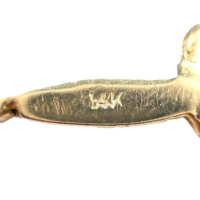 14k Yellow Gold Small Dagger Pendant/Charm With Flexible Bail For Sale - Image 9 of 9
