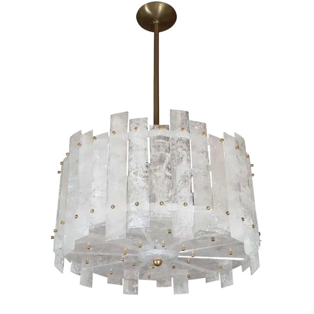 Early 21st Century Marcelo Bessa Hand Beveled Brazilian Rock Crystal Chandelier For Sale
