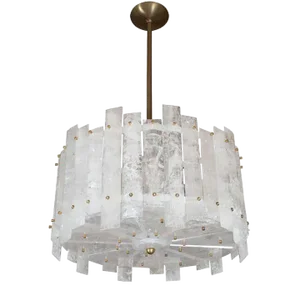 Early 21st Century Marcelo Bessa Hand Beveled Brazilian Rock Crystal Chandelier