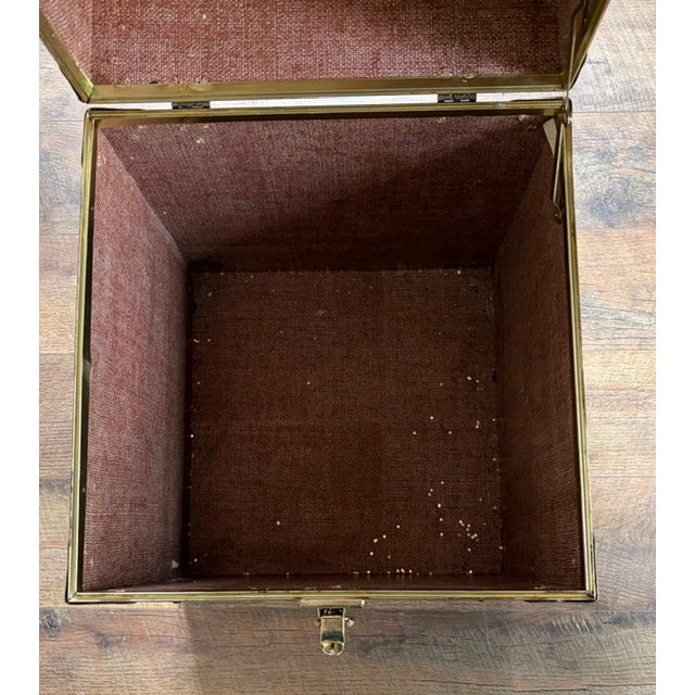 Mid Century Cedar Lined Brass Storage Box, Side Table For Sale In New York - Image 6 of 8