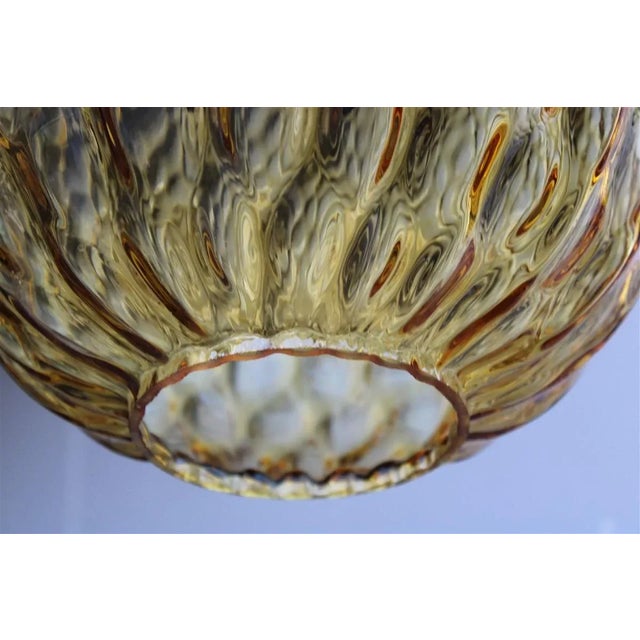 Italian Murano Brass Chandelier from Venini, 1950s For Sale - Image 6 of 16