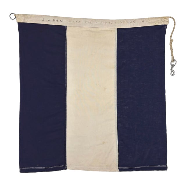 Vintage Sewn Cotton Nautical Signal Flag For Sale