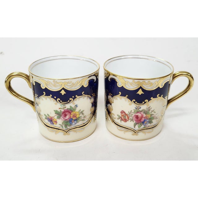 Set of 10 Antique Gilt Gold Fine China Porcelain Cups by Aynsley For Sale - Image 4 of 9