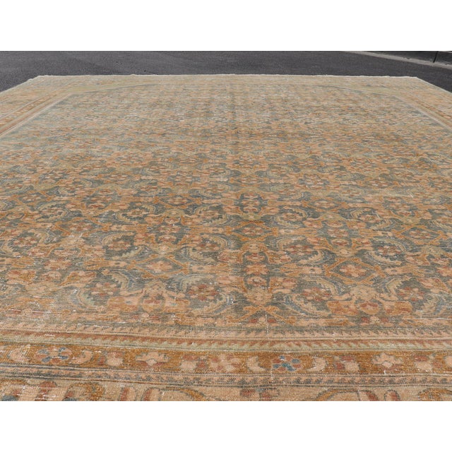 Antique Persian Lilihan Rug With Soft Blue Field and Allover Floral Design For Sale In Atlanta - Image 6 of 17
