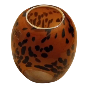 1980s Murano Maestri Vetrai Tortoise Shell Pattern Vase, Made in Italy