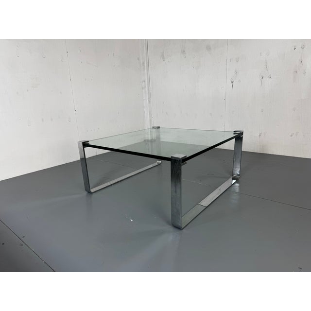 Modernist Chrome Steel and Glass Coffee Table by Ronald Schmitt for Draenert, 1970s For Sale - Image 9 of 12