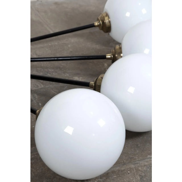 Metal Opaline Ceiling Light, 1920s For Sale - Image 7 of 10
