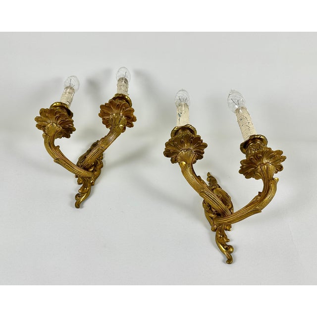 1960s Mid-Century Bronze Wall Sconces, Belgium, 1960s, Set of 2 For Sale - Image 5 of 9