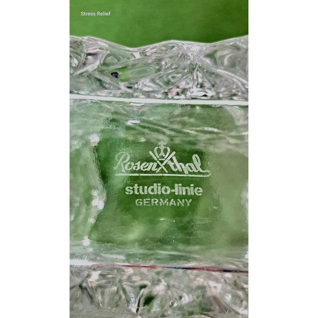 Pair of Vintage Rosenthal Studio-Line Crystal Paper Bag Vases, Germany, 7″ For Sale - Image 10 of 13