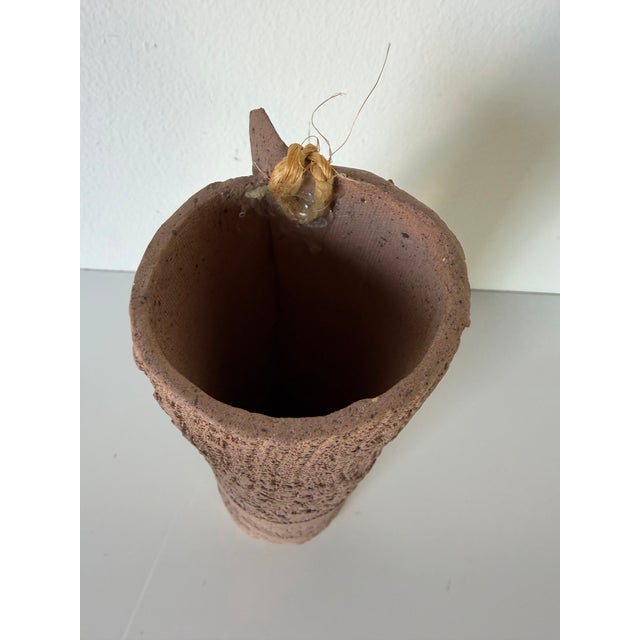 Brown Vintage Tinta Organic Rustic Textured Handmade Studio Pottery Vase For Sale - Image 8 of 12