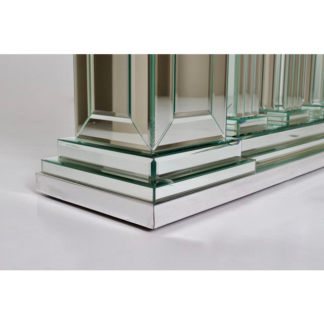 Silver Mirrored Baluster Console from Maison Roméo, 1980s For Sale - Image 8 of 16